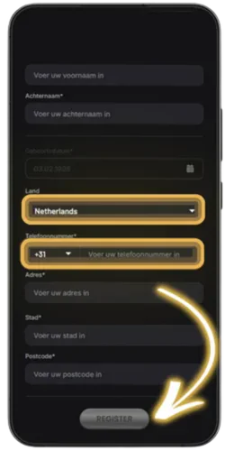 Golden Panda Land en telefoonnummer bevestigen
